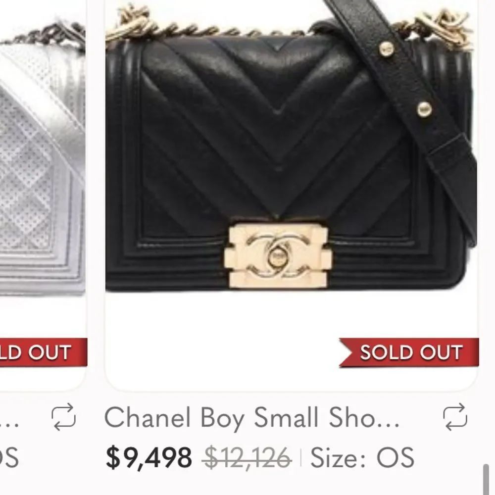 CHANEL black small boy bag